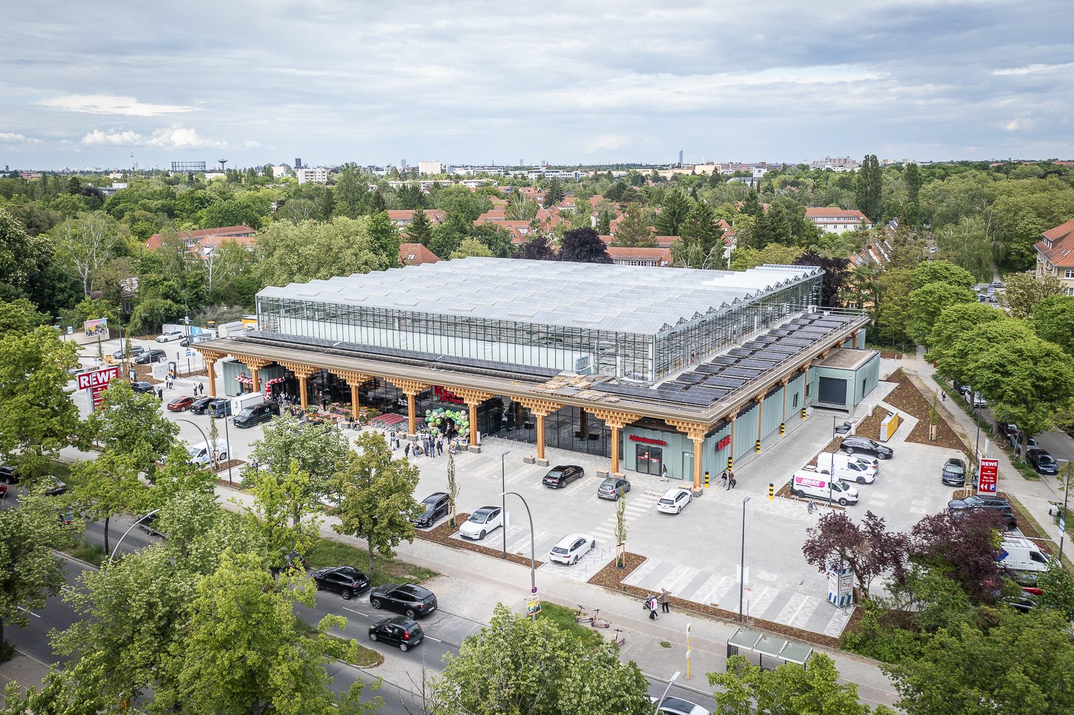 Supermarkt Luftaufnahme