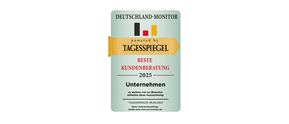 Deutschland Monitor powert by Tagesspiegel 2025 Unternehmen xy weitere von xy (Branche) erhielten diese Auszeichnung